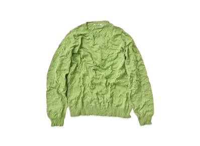AURALEE Wrinkled Dry Cotton Knit P/O "Sage Green"