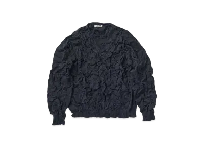 AURALEE Wrinkled Dry Cotton Knit P/O "Dark Navy"