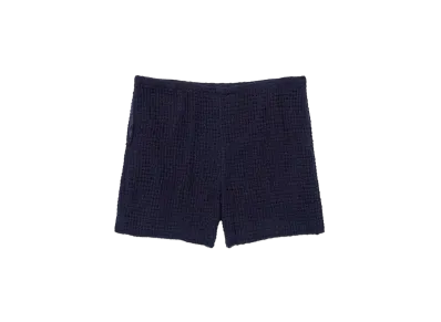 AURALEE Homespun Summer Tweed Mesh Shorts "Navy"