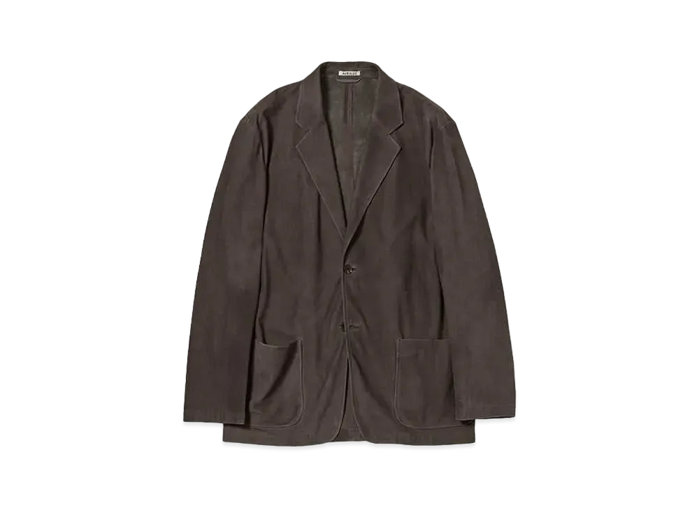 AURALEE Calf Nubuck Jacket "Dark Brown"