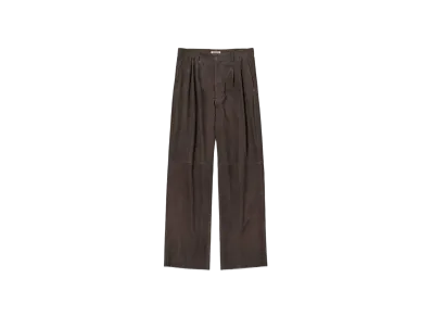 AURALEE Calf Nubuck Pants "Dark Brown"