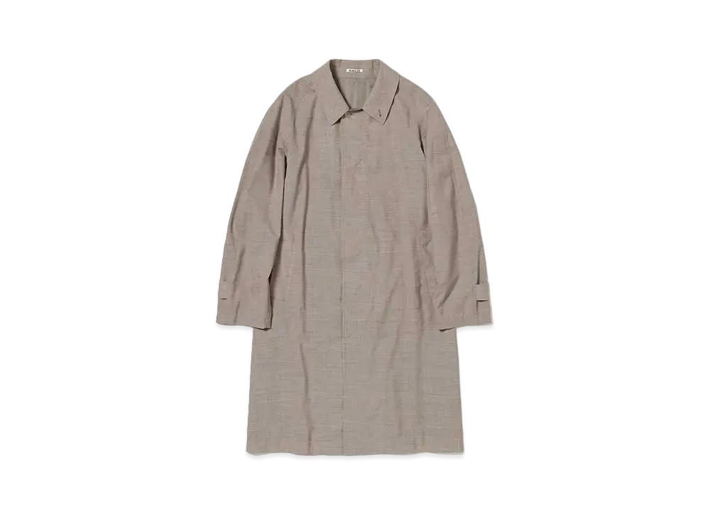 AURALEE Super Fine Tropical Wool Soutien Collar Coat "Top Grey Beige"