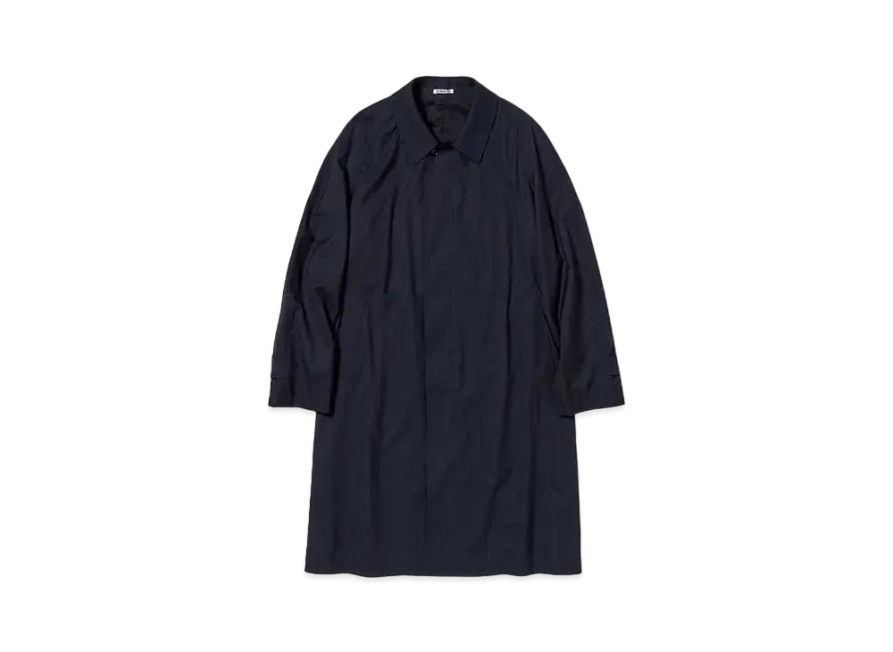 AURALEE Super Fine Tropical Wool Soutien Collar Coat "Dark Navy"