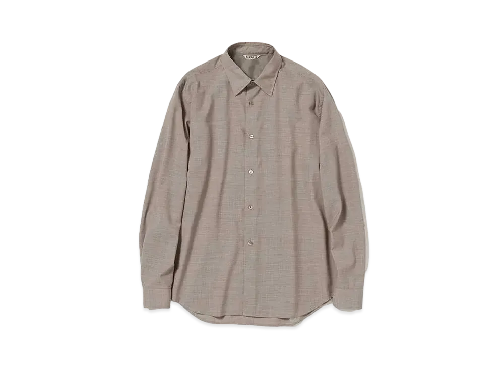AURALEE Super Fine Tropical Wool Shirt "Top Grey Beige"