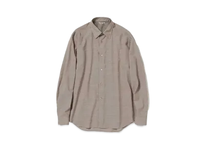 AURALEE Super Fine Tropical Wool Shirt "Top Grey Beige"