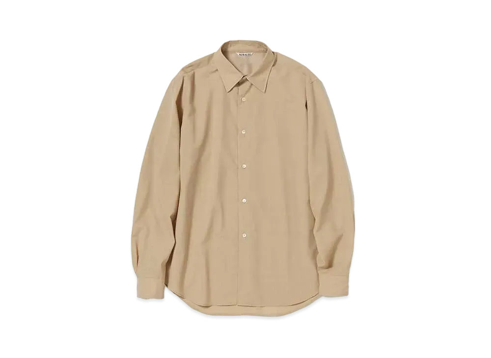 AURALEE Super Fine Tropical Wool Shirt "Top Beige"