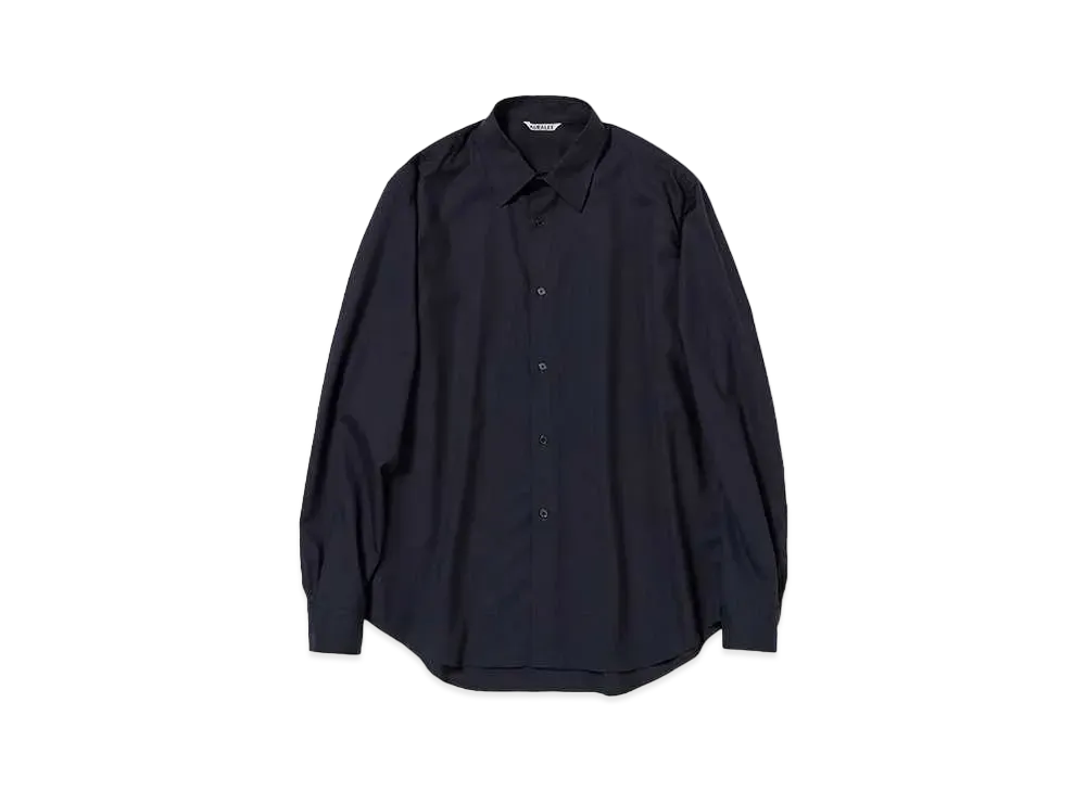 AURALEE Super Fine Tropical Wool Shirt "Dark Navy"