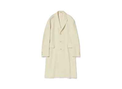 AURALEE Double Cloth High Count Wool Chesterfield Coat "Ivory"