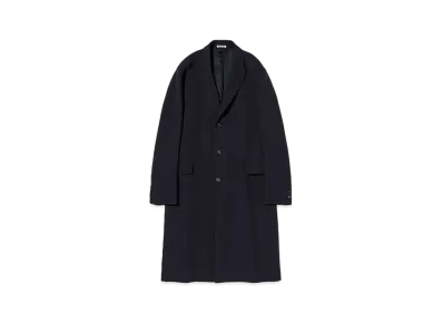 AURALEE Double Cloth High Count Wool Chesterfield Coat "Dark Navy"