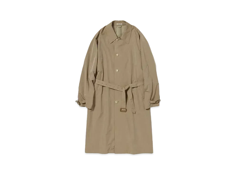 AURALEE Finx Polyester Weather Chambray Soutien Collar Coat "Blown Chambray"