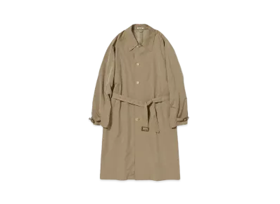 AURALEE Finx Polyester Weather Chambray Soutien Collar Coat "Blown Chambray"