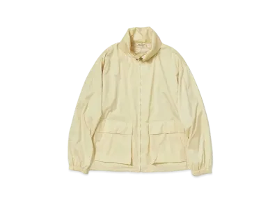 AURALEE Hard Twist Polyester Satin Laminate Zip Blouson "Light Beige"