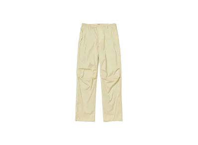 AURALEE Hard Twist Polyester Satin Laminate Field Pants "Light Beige"