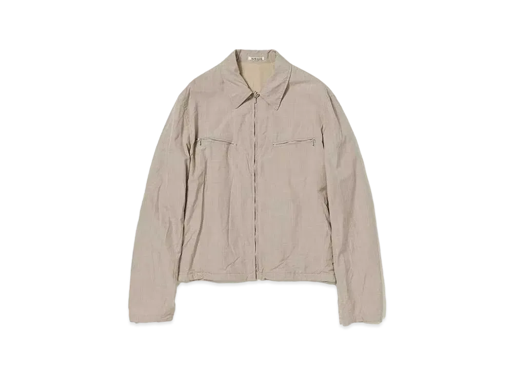 AURALEE High Count Wool Poplin Blouson "Top Beige"