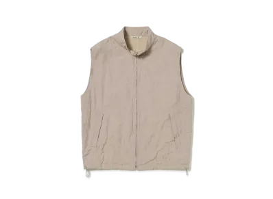 AURALEE High Count Wool Poplin Vest "Top Beige"
