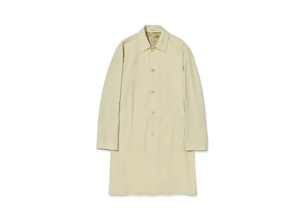 AURALEE Hard Twist Wool Twill Soutien Collar Coat "Ivory"