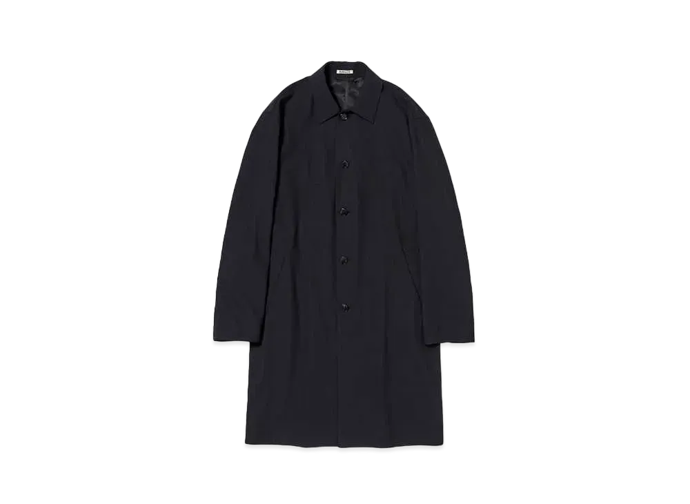 AURALEE Hard Twist Wool Twill Soutien Collar Coat "Top Navy"