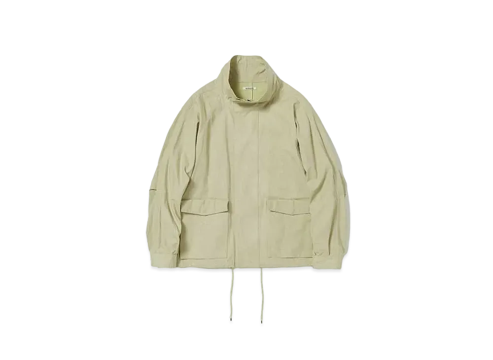 AURALEE Washed Hard Twist Canvas Blouson "Khaki Beige"
