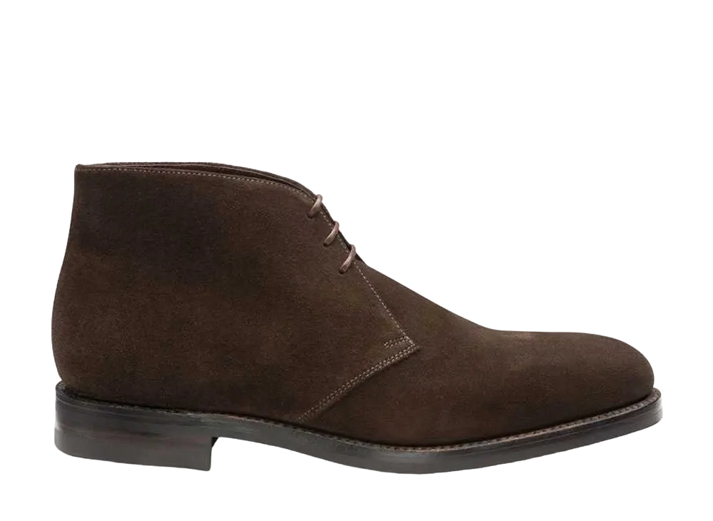 Loake Pimlico F Fit "Dark Brown Suede" Dainite, Rubber Sole