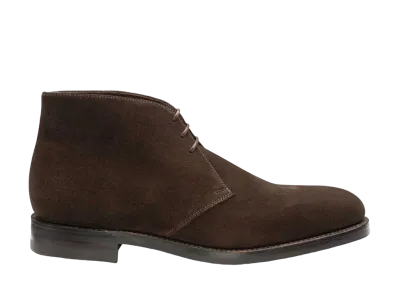 Loake Pimlico F Fit "Dark Brown Suede" Dainite, Rubber Sole