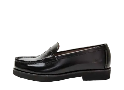 HARUTA Women's EX Coin Loafers Cowhide Leather "Black" #206X