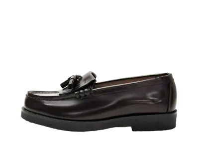 HARUTA Women's EX Quilted Tassel Loafers Cowhide Leather "Dark Brown" #313X
