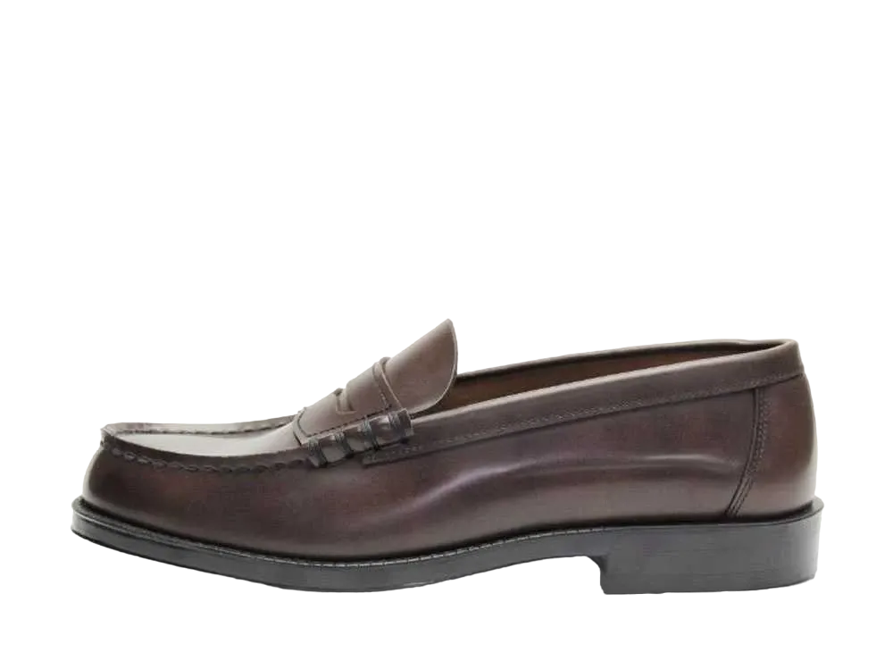 HARUTA Coin Loafers Cowhide Leather "Brown" #9064