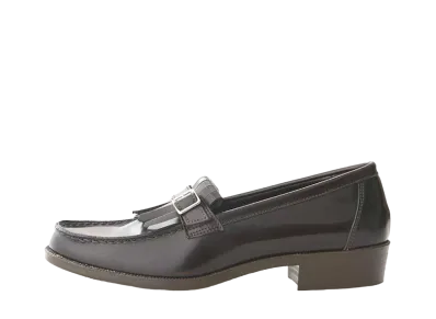 HARUTA Women's Casual Quilted Loafers Cowhide Leather "Brown" #232