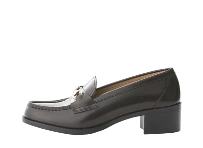 HARUTA Women's Heel Up Bit Loafers Cowhide Leather "Dark Brown" #477