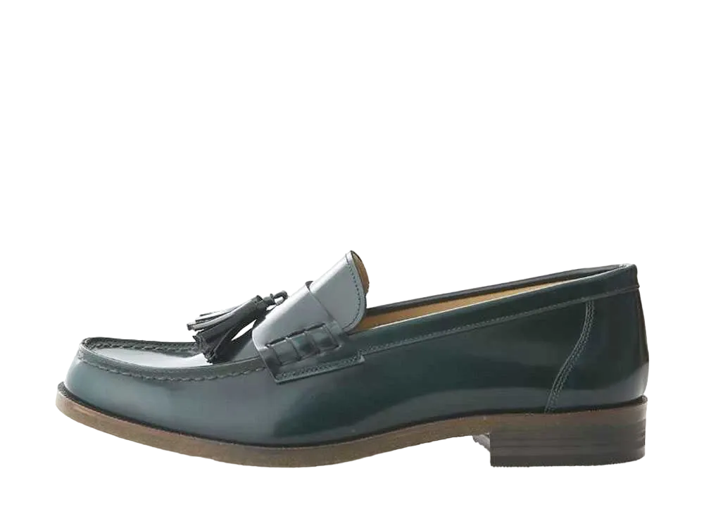 HARUTA Casual Tassel Loafers Cowhide Leather "Green" #921