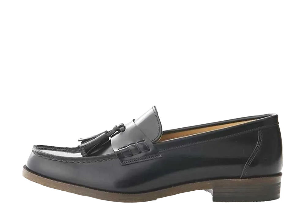 HARUTA Casual Tassel Loafers Cowhide Leather "Black" #921