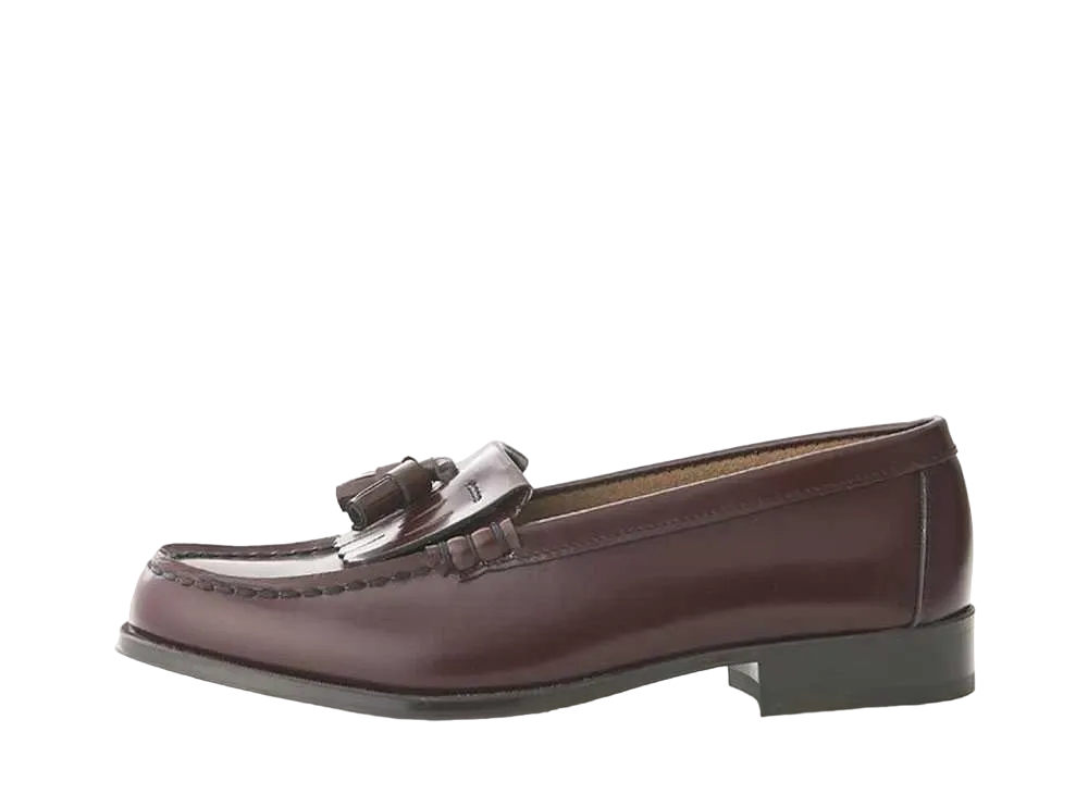 HARUTA Women's Quilted Tassel Loafers Cowhide Leather "Brown" #3138
