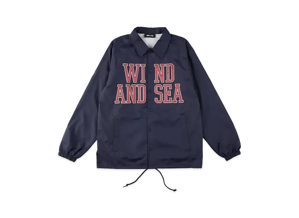 WIND AND SEA Satin Patch Coach Jacket "Navy"