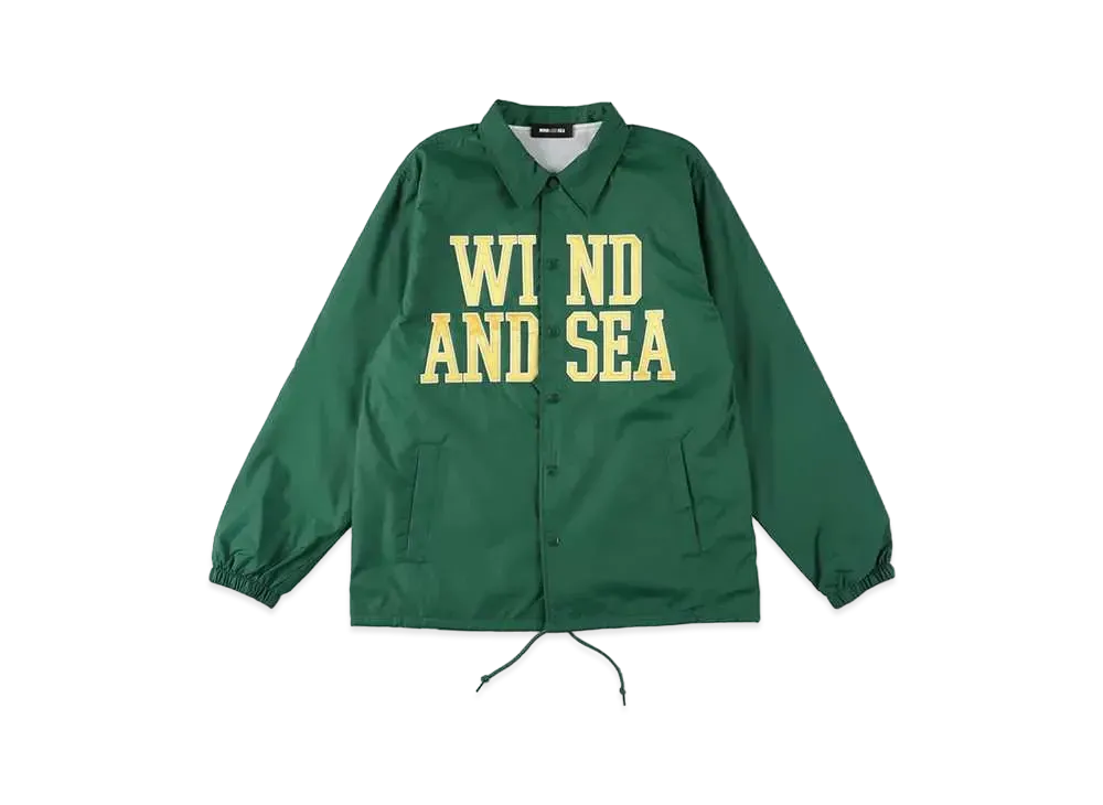 WIND AND SEA Satin Patch Coach Jacket "Green"