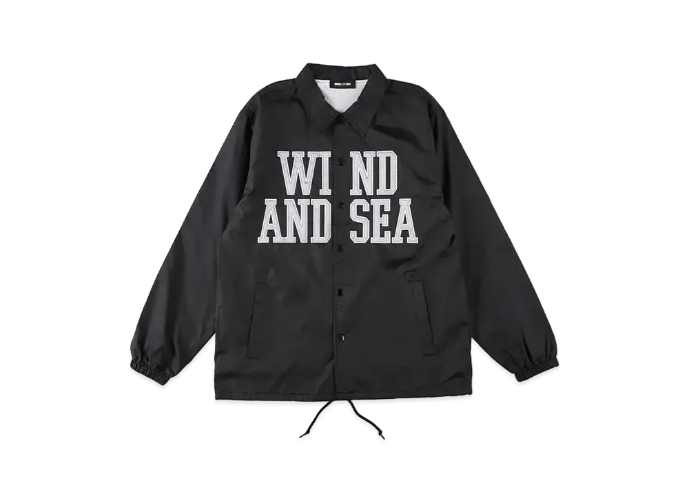 WIND AND SEA Satin Patch Coach Jacket "Black"