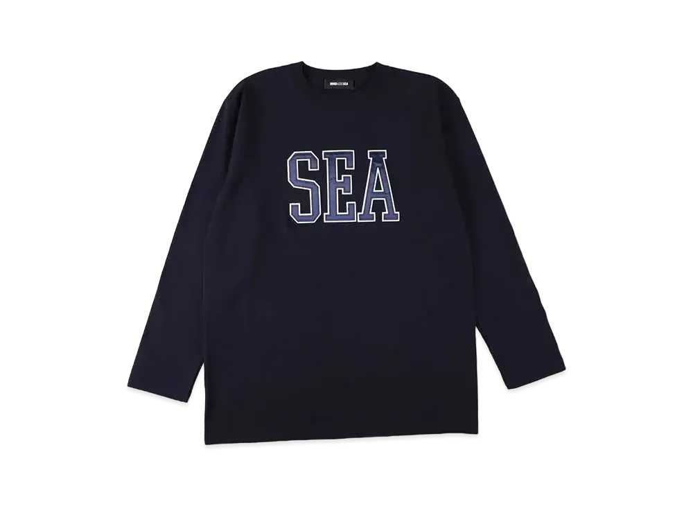WIND AND SEA Satin Patch L/S Tee "Navy"