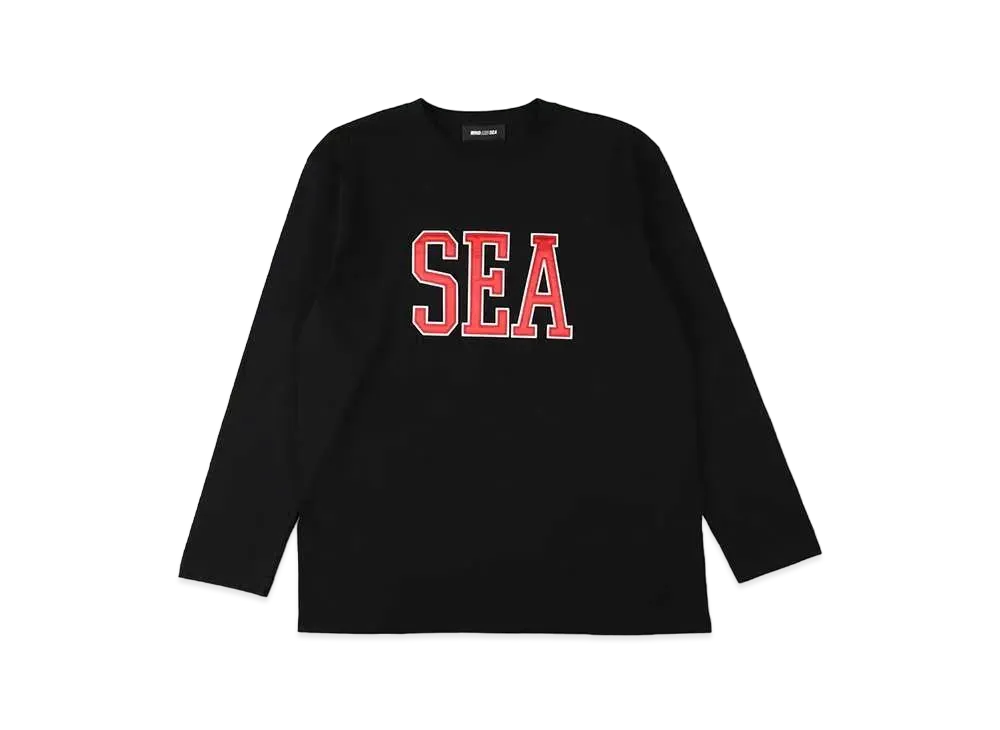 WIND AND SEA Satin Patch L/S Tee "Black"