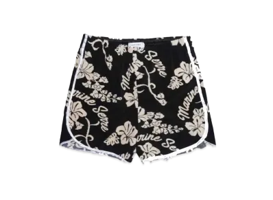 Marine serre JERSEY JACQUARD TOWELS SHORTS "BLACK"