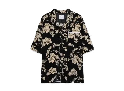 Marine serre JERSEY JACQUARD TOWELS BOWLING SHIRT "BLACK"