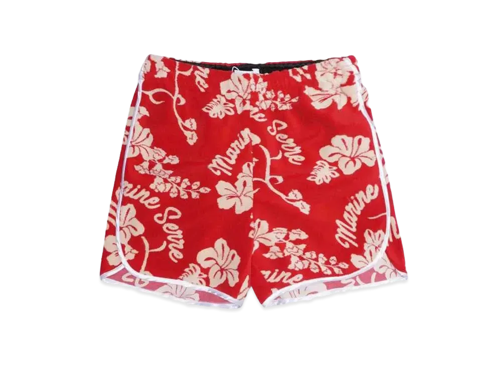 Marine serre JERSEY JACQUARD TOWELS SHORTS "RED"