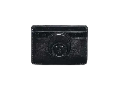 Marine serre RECYCLED LEATHER CARD HOLDER "BLACK"