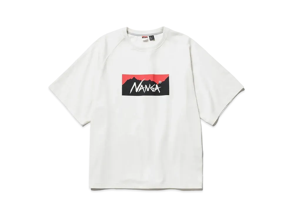 NANGA Eco Hybrid Box Logo Loose Fit Tee "White"