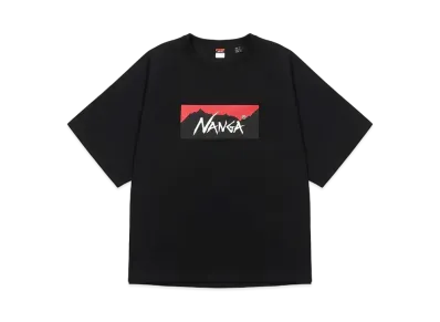 NANGA Eco Hybrid Box Logo Loose Fit Tee "Black"