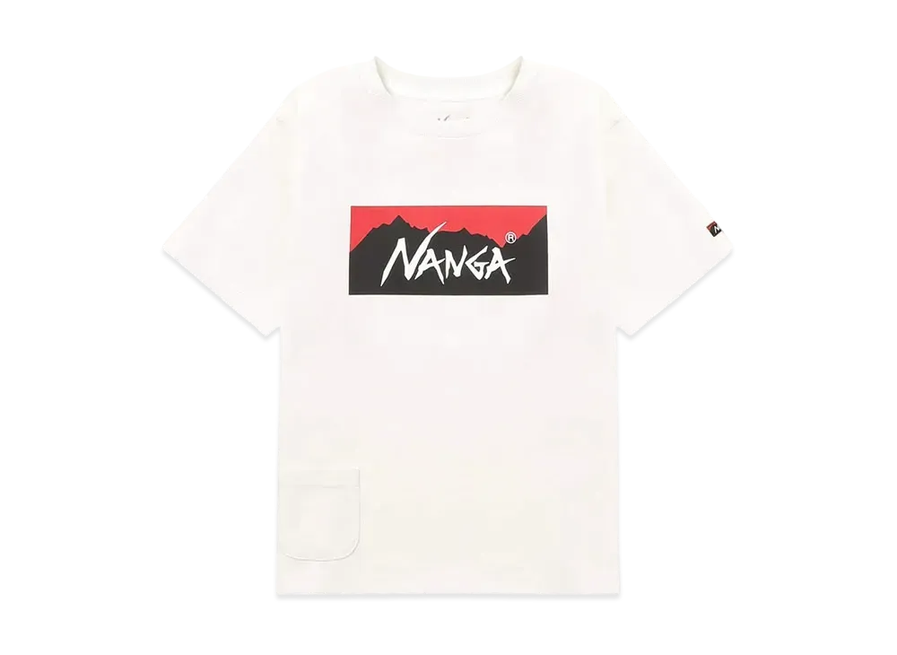 NANGA Eco Hybrid Box Logo Kids Tee "White"