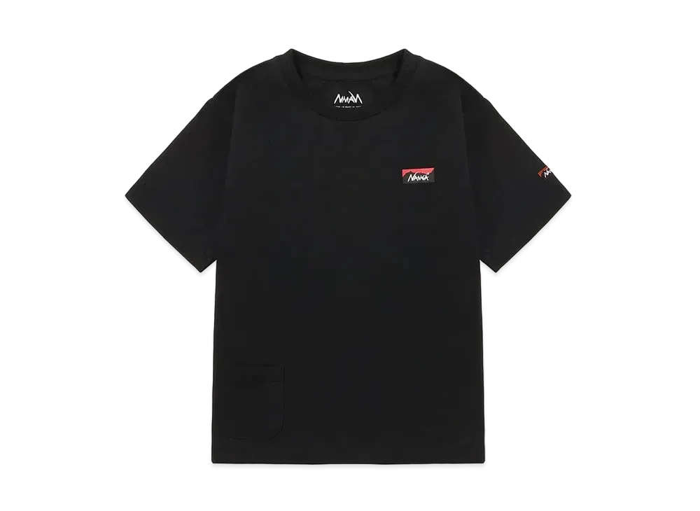 NANGA Eco Hybrid Mini Box Logo Kids Tee "Black"