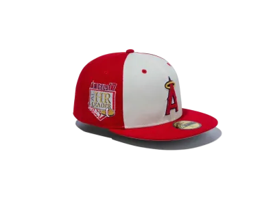 NEW ERA x Shohei Ohtani 59Fifty American League MVP & Home Runs Leaders Los Angeles Angels HR Patch Scarlet / Chrome White "Chrome White"