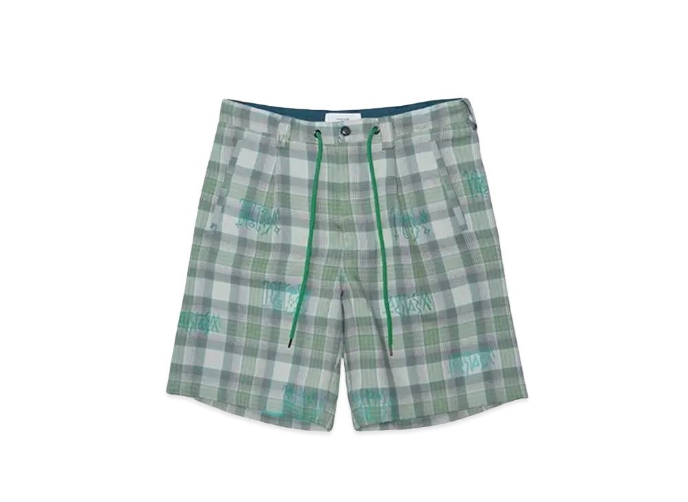 FACETASM ORIGINAL TRANSPARENT CHECK SHORTS "GREEN CHECK"