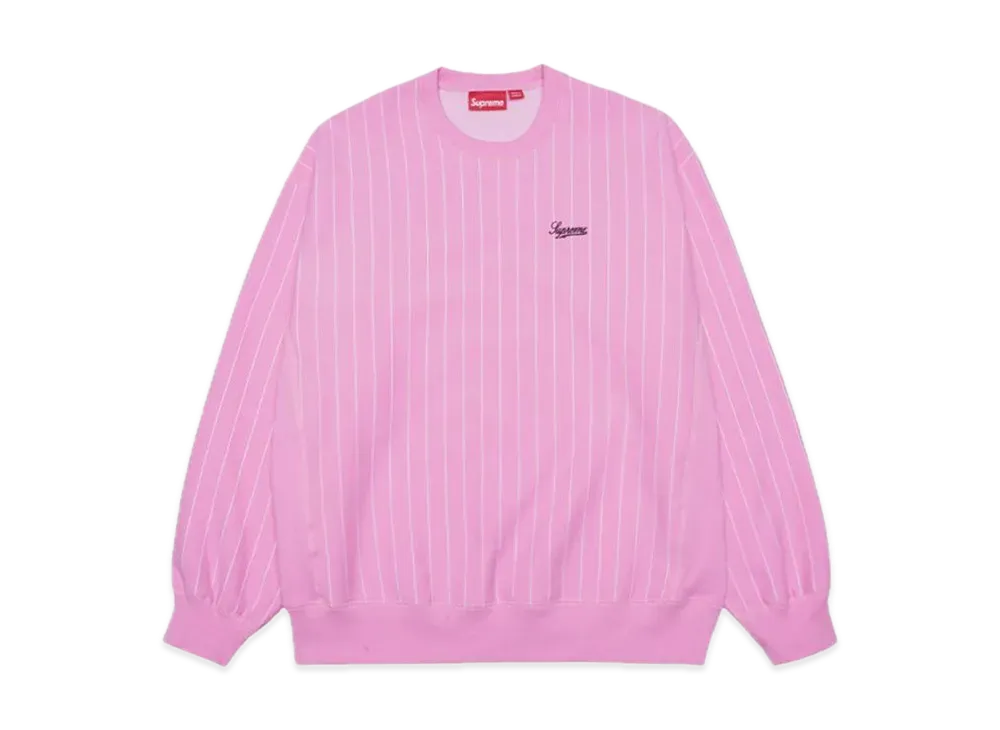 Supreme Pinstripe Crewneck "Pink"