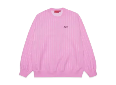 Supreme Pinstripe Crewneck "Pink"