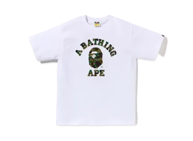 A BATHING APE 1st Camo College Tee "WhitexGreen"